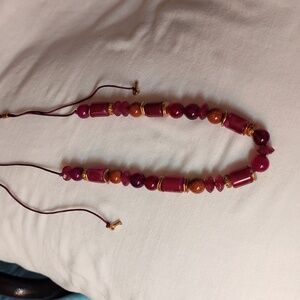 Magenta and gold necklace
